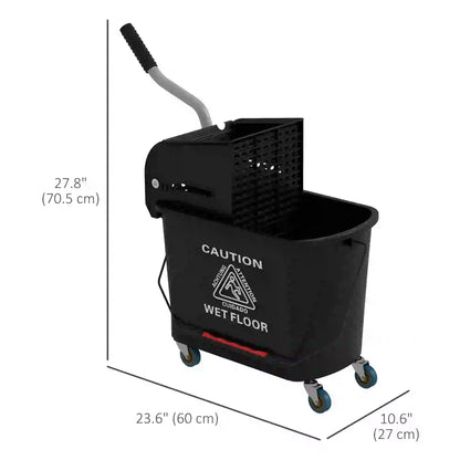 Compact Mop Bucket with Wringer, 5 Gallon, Black Household Supplies at Gallery Canada