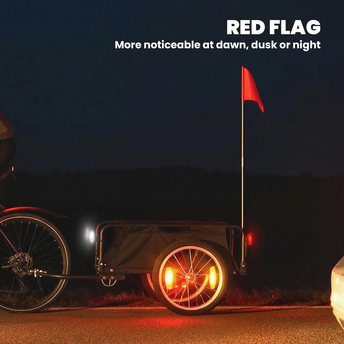 Bike Cargo Trailer, 16" Pneumatic Wheels, Red Flag, Red Bike Cargo Trailers at Gallery Canada