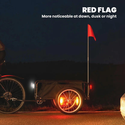 Bike Cargo Trailer, 16" Pneumatic Wheels, Red Flag, Red Bike Cargo Trailers at Gallery Canada