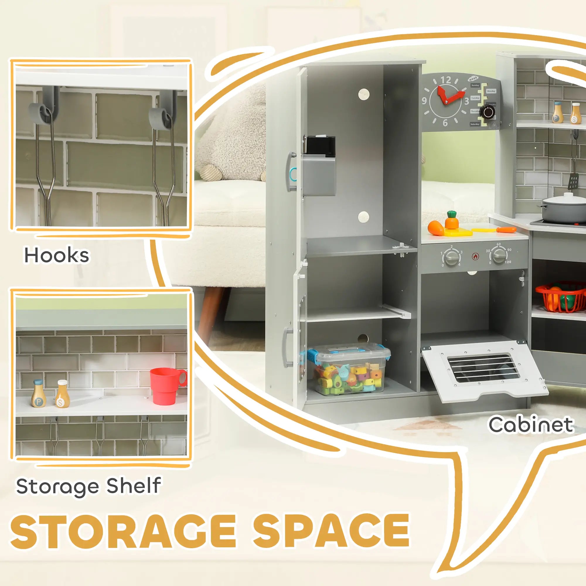 Corner Play Kitchen, Pretend Play Set with Lights, Sounds, Stove Play Kitchen at Gallery Canada