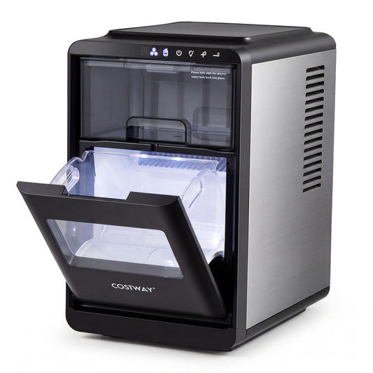 Crescent Ice Maker Countertop 26 Lbs/24H Ice Machine with 16 Crescent Cubes, Black Ice Makers Black at Gallery Canada