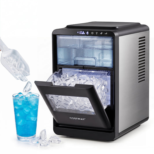 Crescent Ice Maker Countertop 26 Lbs/24H Ice Machine with 16 Crescent Cubes, Black Ice Makers Black at Gallery Canada