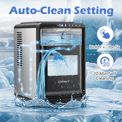 Crescent Ice Maker Countertop 26 Lbs/24H Ice Machine with 16 Crescent Cubes, Black Ice Makers at Gallery Canada