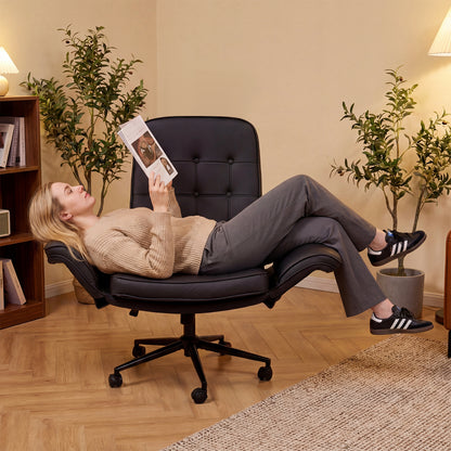 Adjustable Swivel Vanity Chair, 5-Position Armrests, Black Leisure Chairs at Gallery Canada