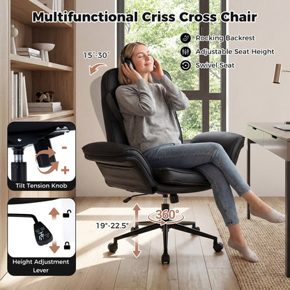Adjustable Swivel Vanity Chair, 5-Position Armrests, Black Leisure Chairs at Gallery Canada