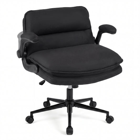 Criss Cross Chair With Wheels, Flip-Up Arms, Adjustable Height, Gray Ergonomic Chairs Gray at Gallery Canada