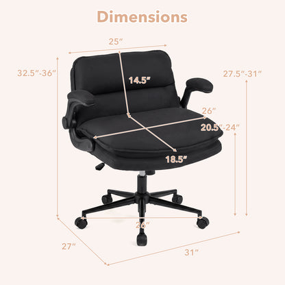 Criss Cross Chair With Wheels, Flip-Up Arms, Adjustable Height, Gray Ergonomic Chairs at Gallery Canada