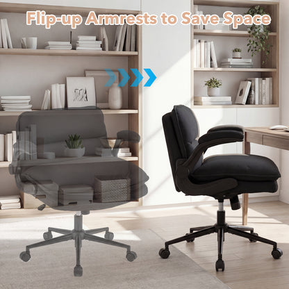 Criss Cross Chair With Wheels, Flip-Up Arms, Adjustable Height, Gray Ergonomic Chairs at Gallery Canada