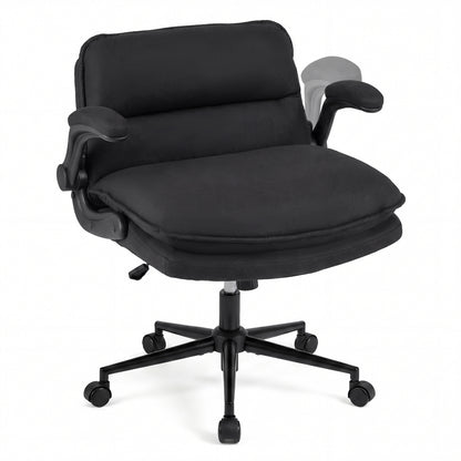 Criss Cross Chair With Wheels, Flip-Up Arms, Adjustable Height, Gray Ergonomic Chairs at Gallery Canada