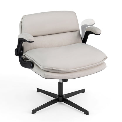Criss Cross Chair With Flip-Up Arms Ergonomic Office Desk Chair, Beige Ergonomic Chairs Beige at Gallery Canada