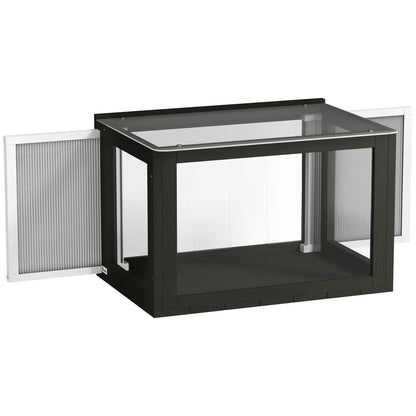 Outdoor Cat Enclosure, Adjustable Cat House, Waterproof Top, 24" x18.5" x16.1", Black White Outdoor Cat Enclosures at Gallery Canada