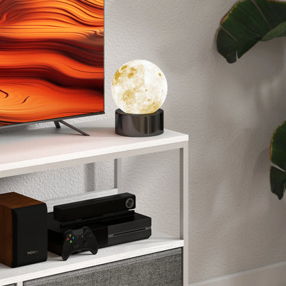 Meuble TV avec Station de Recharge, 2 Tiroirs Pliables, Étagère Ouverte, 47 Pouces, Blanc