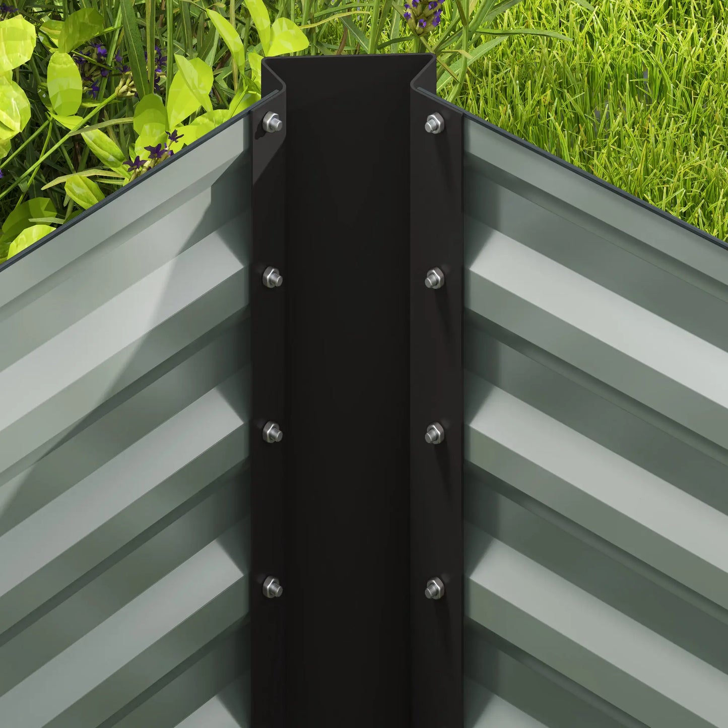 Set Of 2 Galvanized Metal Planters, 4' X 2' X 2' Raised Garden Bed, Dark Grey Galvanized Planter Boxes at Gallery Canada