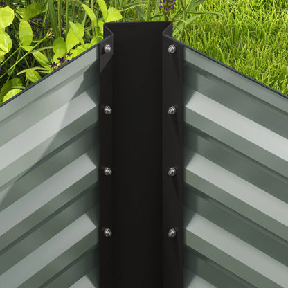 Set Of 2 Galvanized Metal Planters, 4' X 2' X 2' Raised Garden Bed, Dark Grey Galvanized Planter Boxes at Gallery Canada