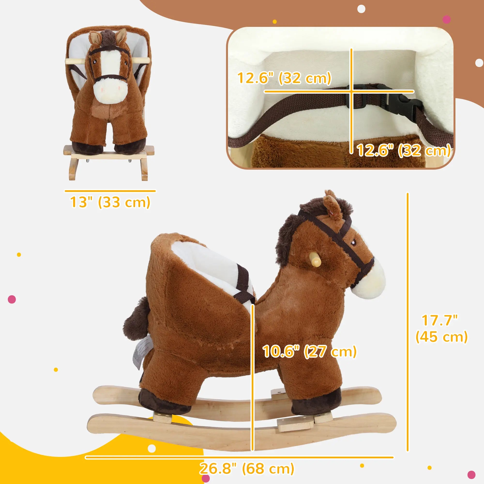 Plush Baby Rocking Horse, Animal Rocker for Toddlers 18-36 Months Rocking Horses at Gallery Canada