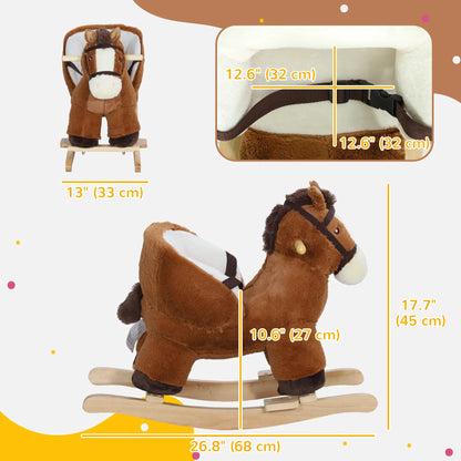 Plush Baby Rocking Horse, Animal Rocker for Toddlers 18-36 Months Rocking Horses at Gallery Canada