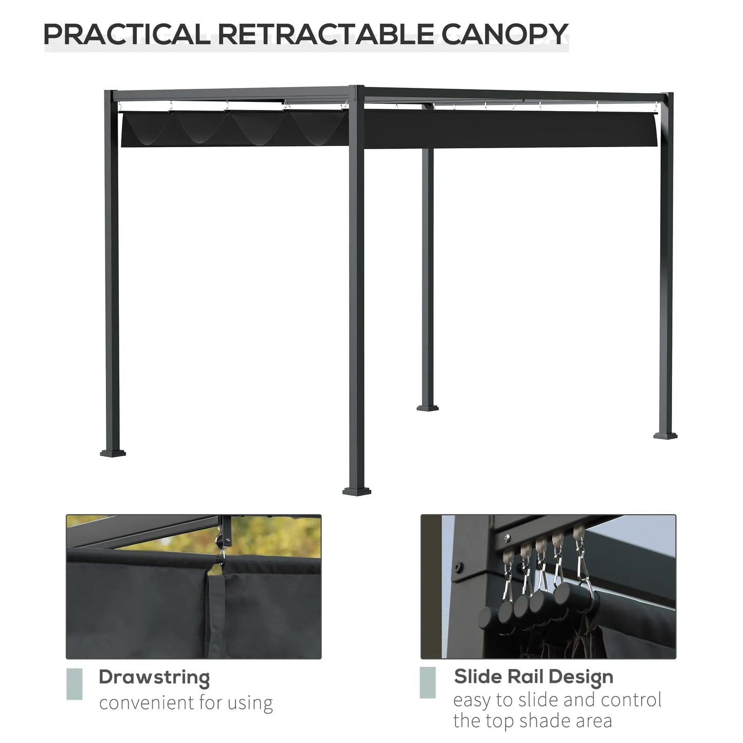 Pergola Shade 10x7, Modern Outdoor Shelter, Black Pergolas at Gallery Canada