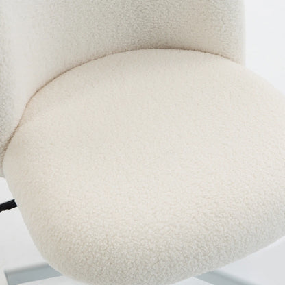 Swivel Tilt Desk Chair, Adjustable Height, Wheels, Cream White