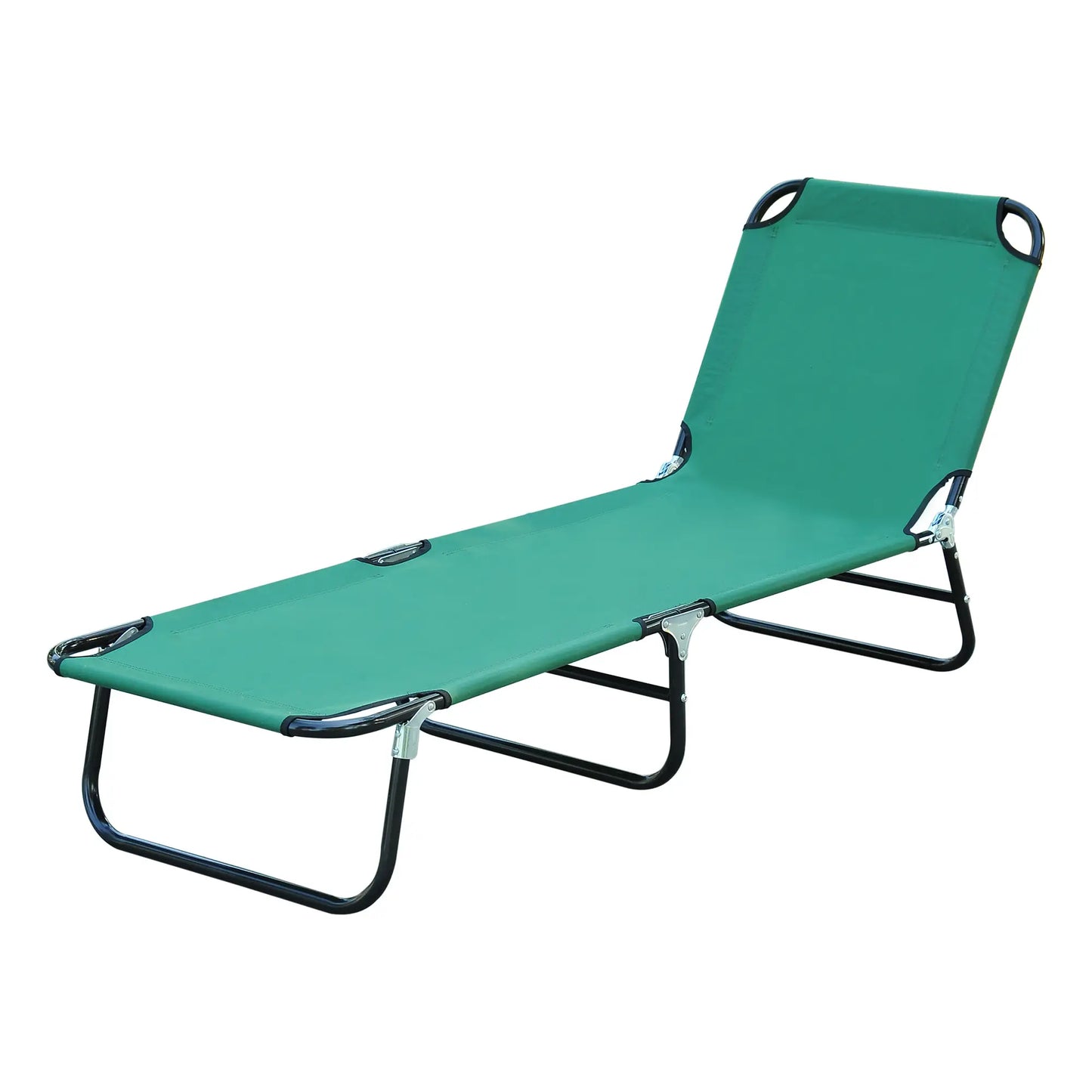 Outdoor Folding Lounge Chair, Reclining Back, Breathable Mesh, Green Lounger Chairs at Gallery Canada