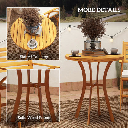 3 Piece Patio Set, Small Wooden Table and Chairs, Brown Bistro Sets at Gallery Canada