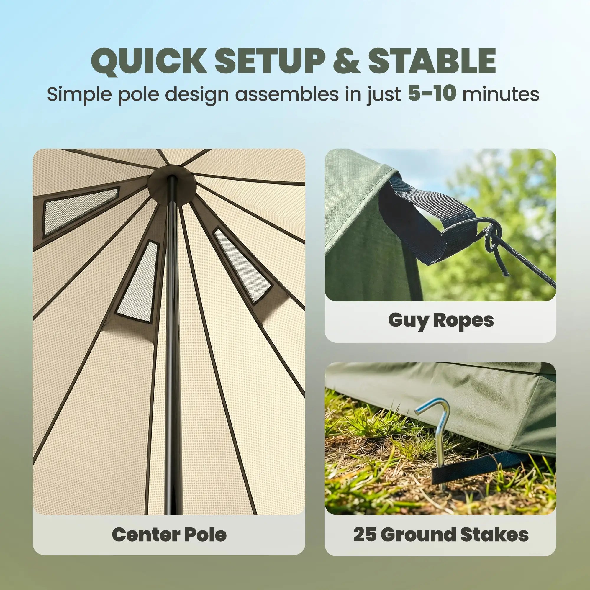 Waterproof Camping Tent, Stove Jack, 4-6 Person, Army Green Camping Tents at Gallery Canada