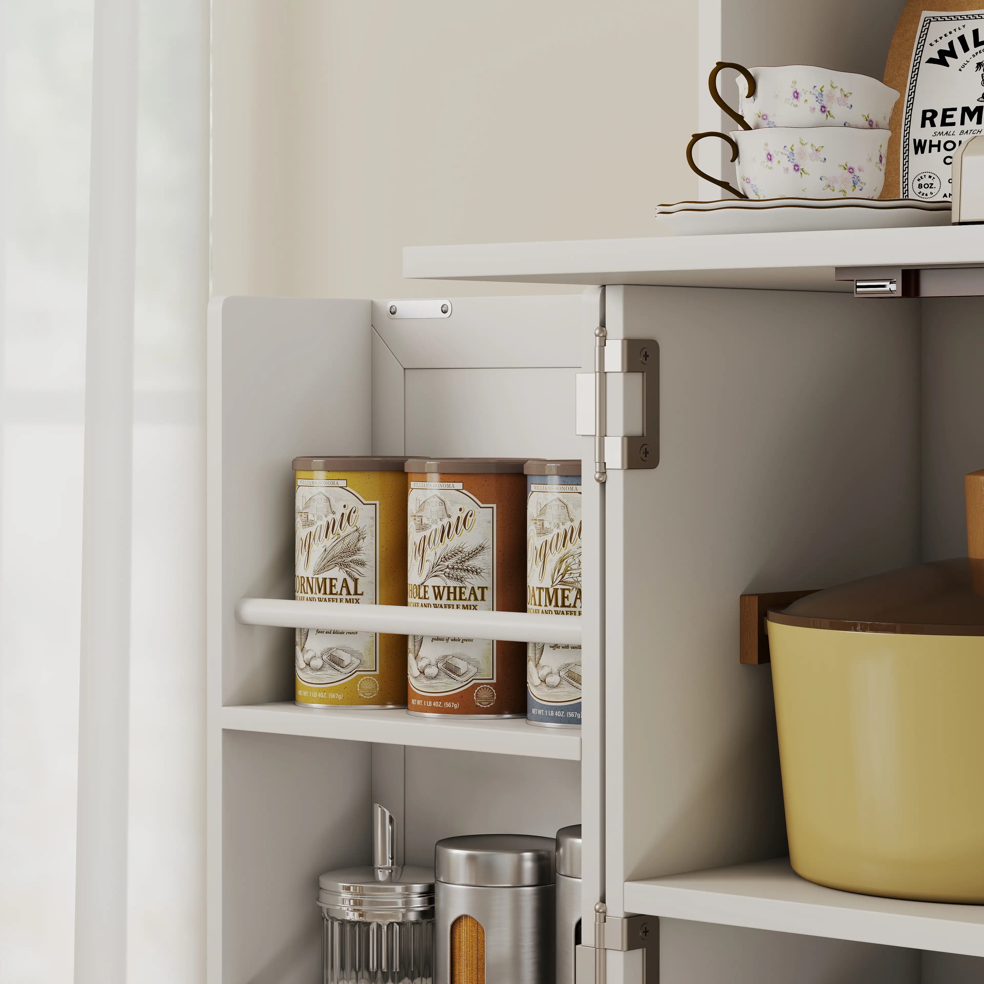 71 Inch Kitchen Pantry Cabinet, Freestanding Hutch with 8 Shelves, White Kitchen Pantry Cabinets at Gallery Canada
