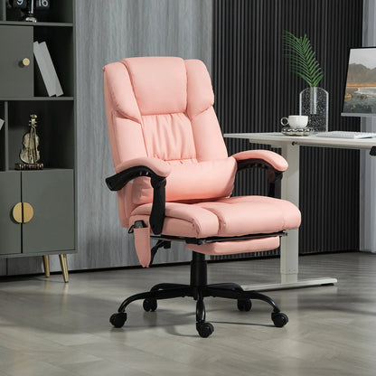 6-Point Vibration Massage Chair, Adjustable Height, Retractable Footrest, Pink Massage Chairs at Gallery Canada