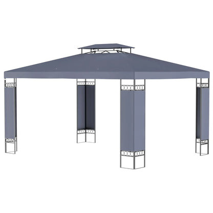 10' x 13' Grey Outdoor Gazebo, Double Roof Patio Canopy Shelter, Grey Gazebos Grey, Black at Gallery Canada