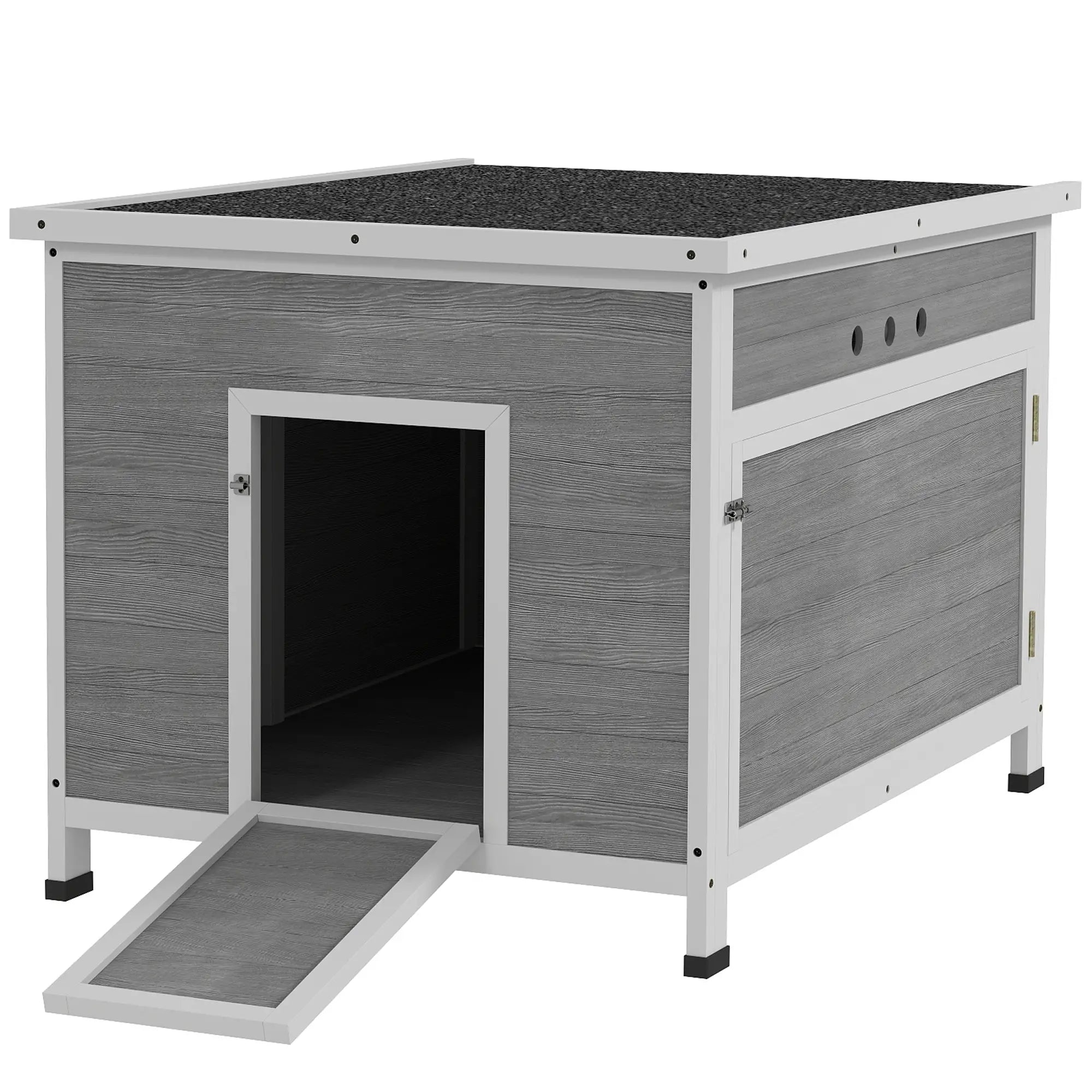 Wooden Duck Coop, Rabbit Hutch With Openable Roof, Removable Floor, Grey Chicken Coops at Gallery Canada