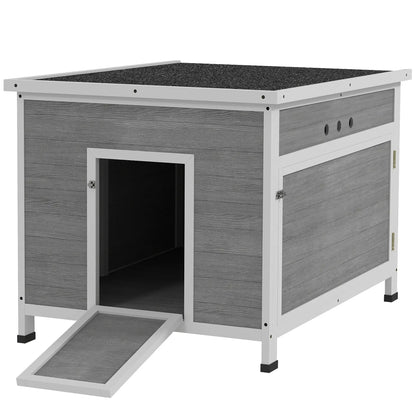 Wooden Duck Coop, Rabbit Hutch With Openable Roof, Removable Floor, Grey Chicken Coops at Gallery Canada