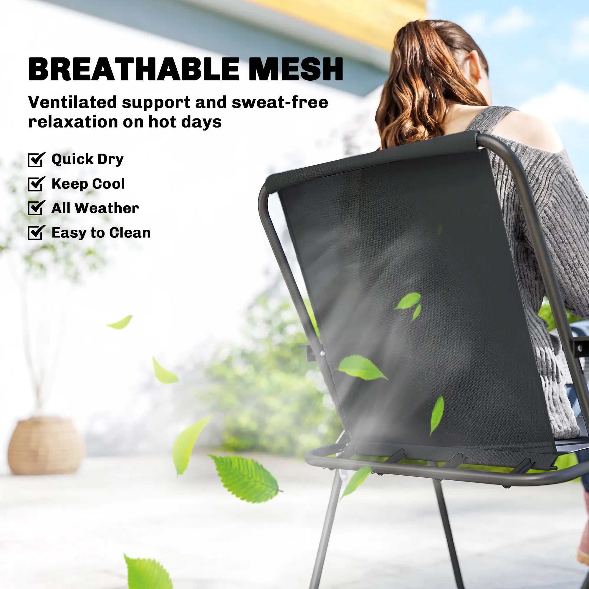 8 Piece Patio Set, Folding Chairs, Tempered Glass Tabletop, Black Outdoor Dining Sets at Gallery Canada