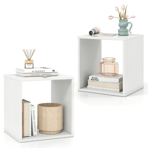 Cube Storage Organizer Set of 2, White