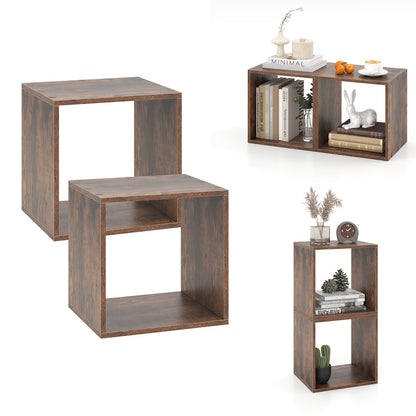 Cube Storage Organizer Set of 2, Rustic Brown Bookcases at Gallery Canada