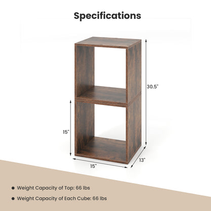 Cube Storage Organizer Set of 2, Rustic Brown Bookcases at Gallery Canada