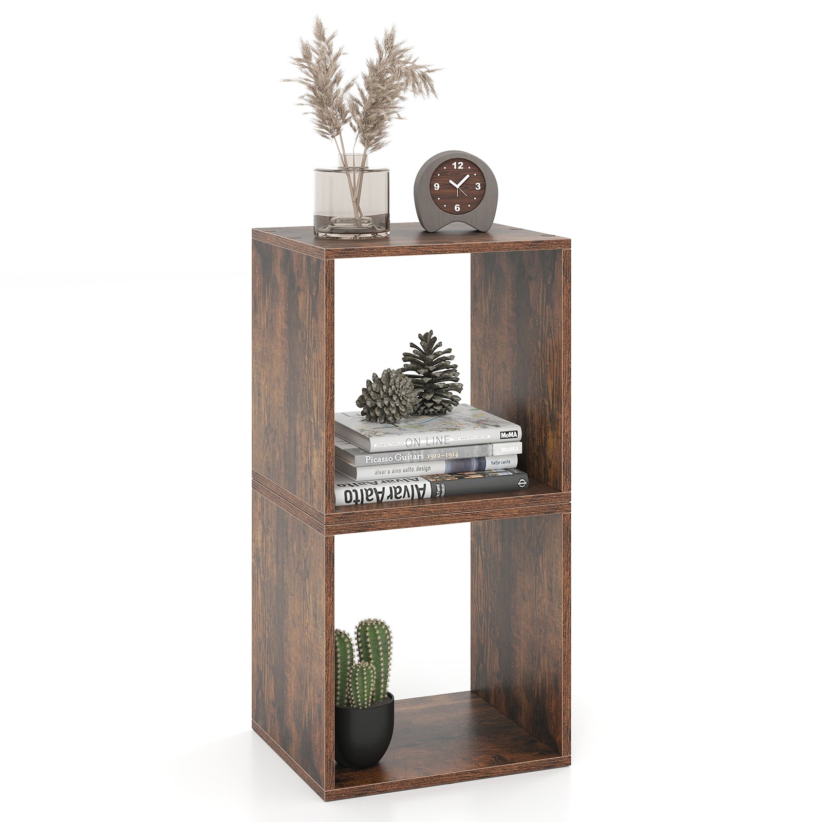 Cube Storage Organizer Set of 2, Rustic Brown Bookcases at Gallery Canada
