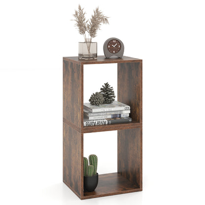 Cube Storage Organizer Set of 2, Rustic Brown Bookcases at Gallery Canada