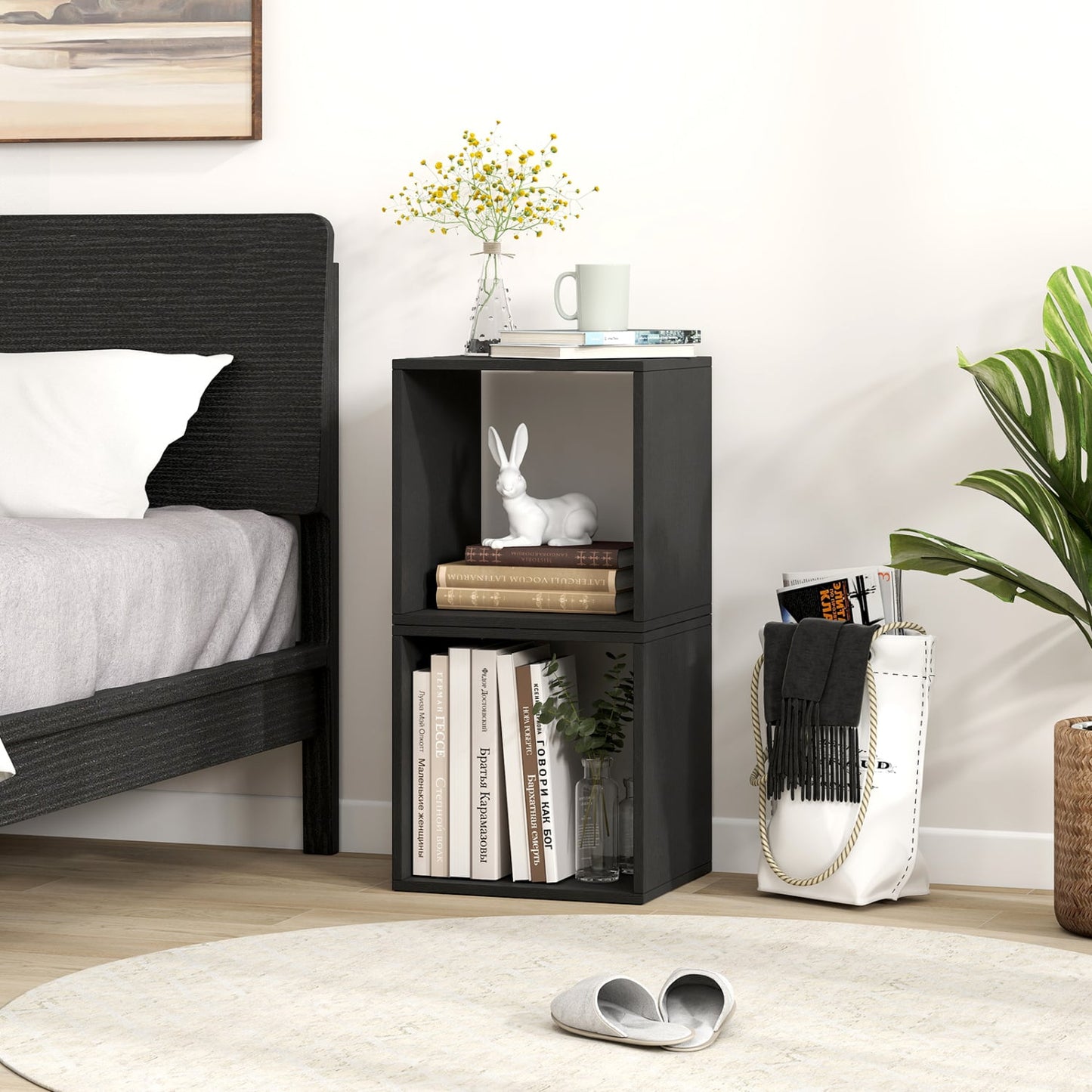 Organisateur de rangement Cube, lot de 2, noir