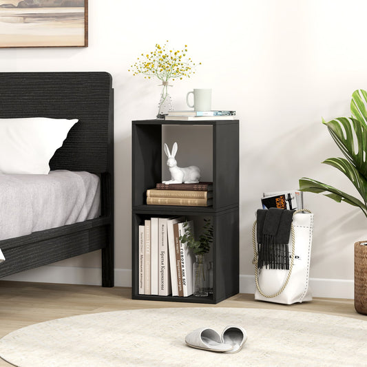 Cube Storage Organizer Set of 2, Black Bookcases Black at Gallery Canada