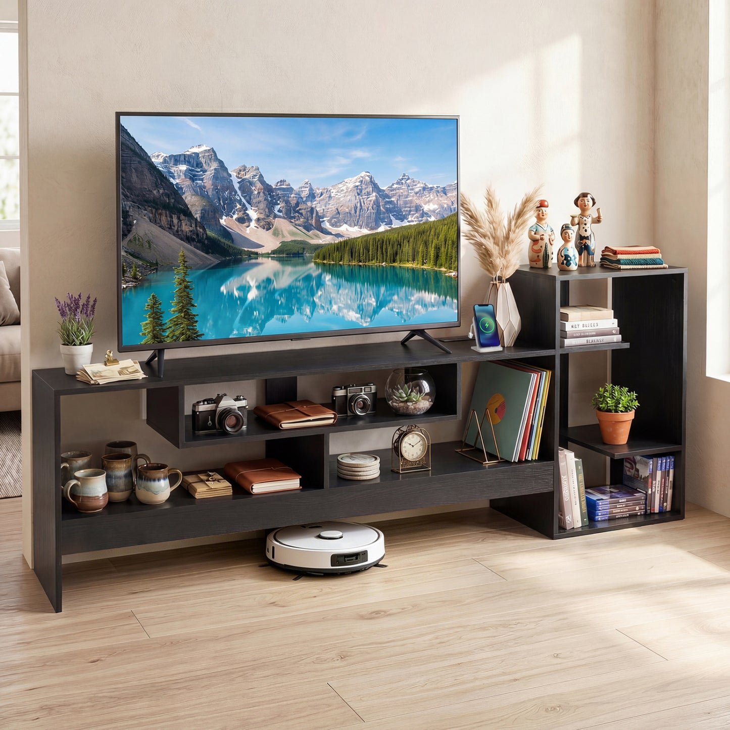 Cube TV Stand For 55 Inch TV, Black