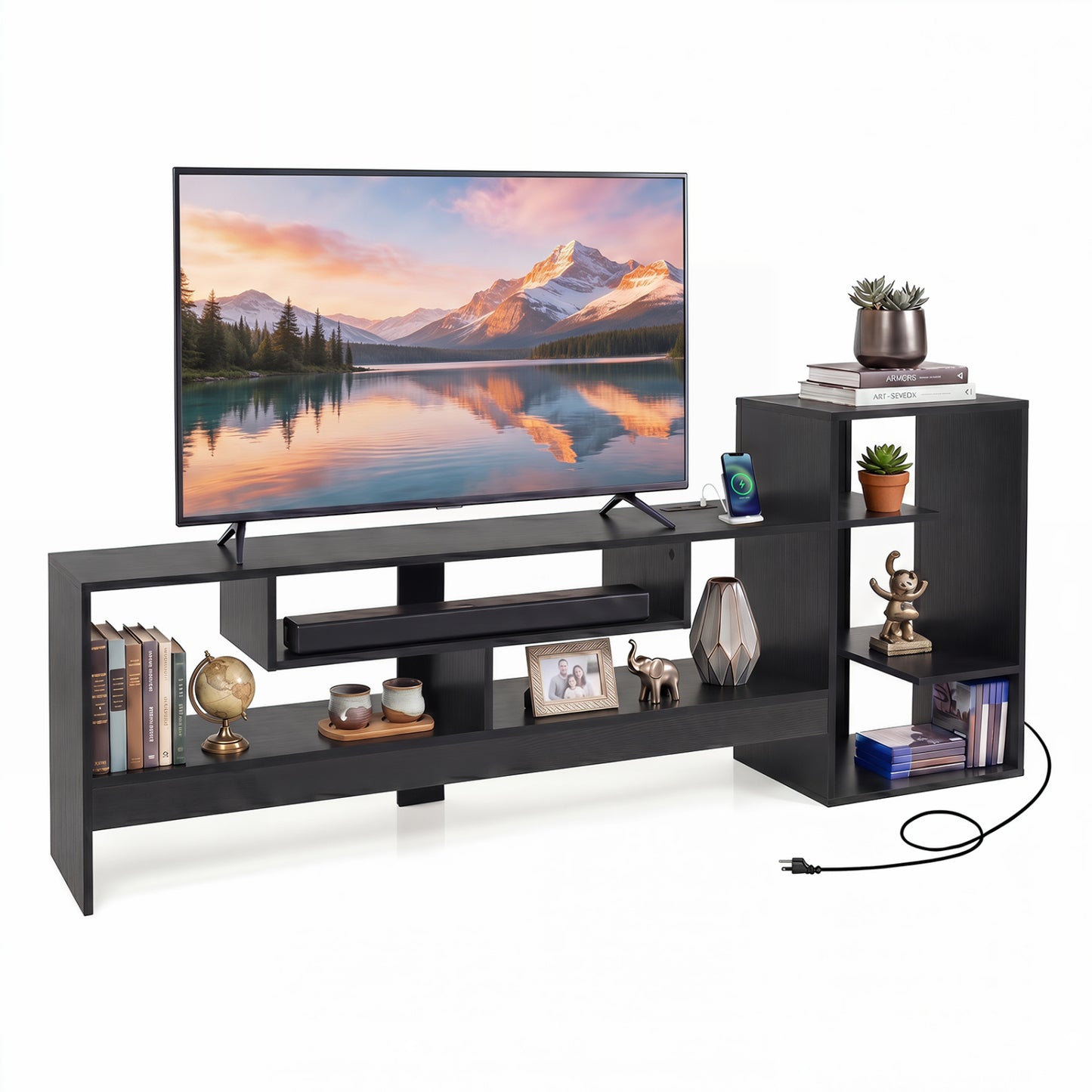 Cube TV Stand For 55 Inch TV, Black