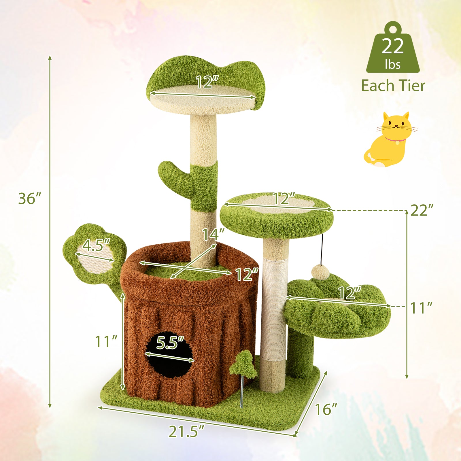 Cute Cat Tree Indoor Pet Jungle Activity Center, Green Cat Trees Condos & Scratchers at Gallery Canada