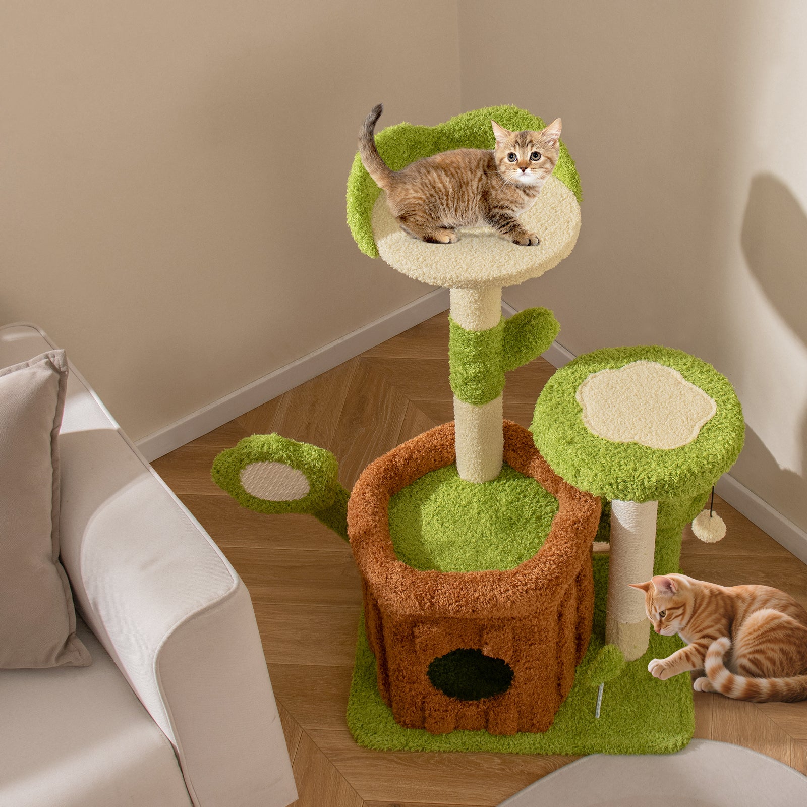 Cute Cat Tree Indoor Pet Jungle Activity Center, Green Cat Trees Condos & Scratchers at Gallery Canada