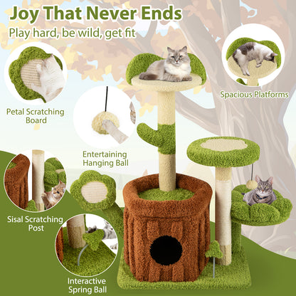 Cute Cat Tree Indoor Pet Jungle Activity Center, Green Cat Trees Condos & Scratchers at Gallery Canada