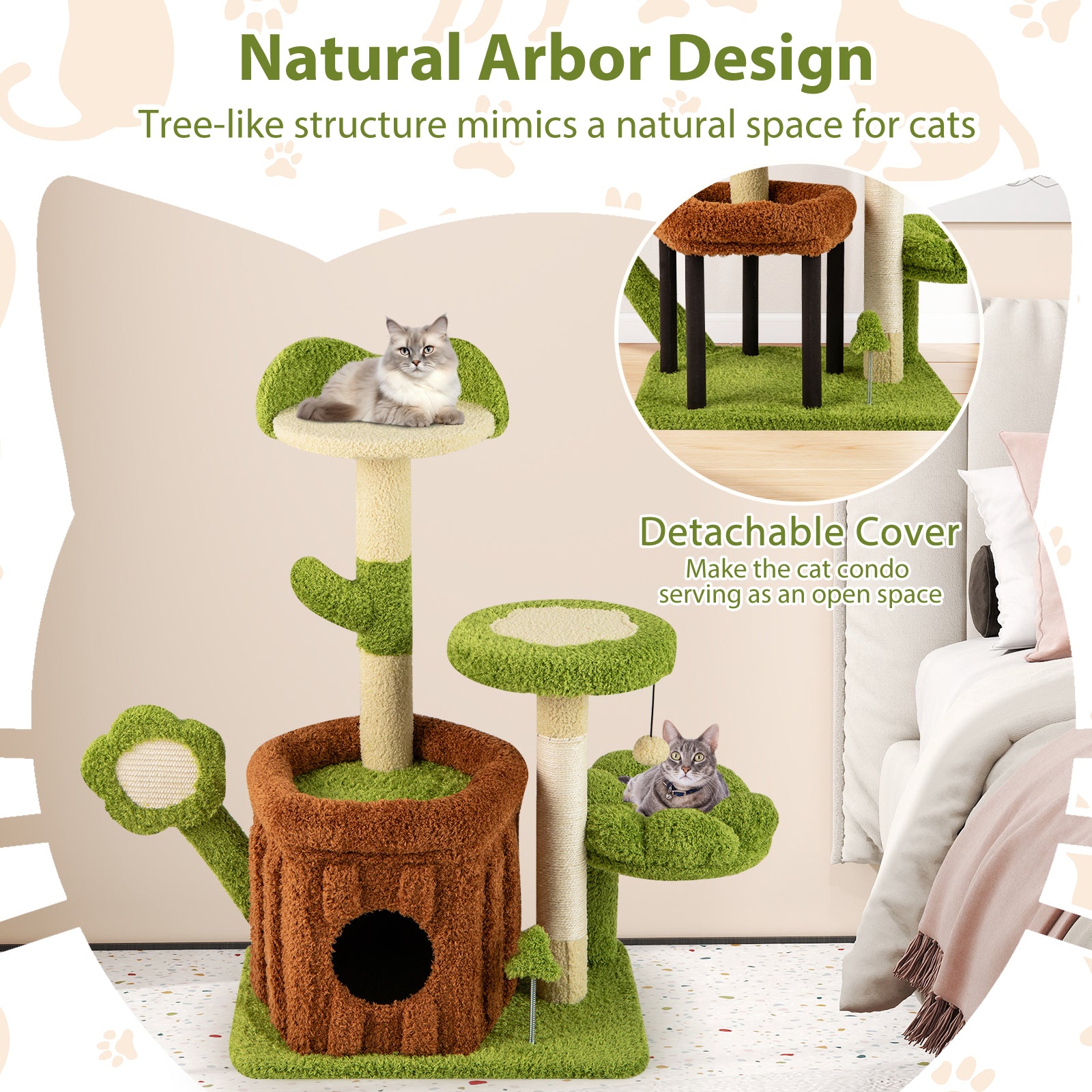Cute Cat Tree Indoor Pet Jungle Activity Center, Green Cat Trees Condos & Scratchers at Gallery Canada