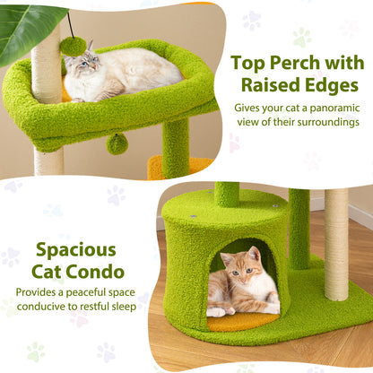 Cute Cat Tree for Adult Cats Multi-level Kitty Tower, Green Cat Trees Condos & Scratchers at Gallery Canada