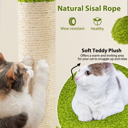 Cute Cat Tree for Adult Cats Multi-level Kitty Tower, Green Cat Trees Condos & Scratchers at Gallery Canada