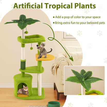 Cute Cat Tree for Adult Cats Multi-level Kitty Tower, Green Cat Trees Condos & Scratchers at Gallery Canada