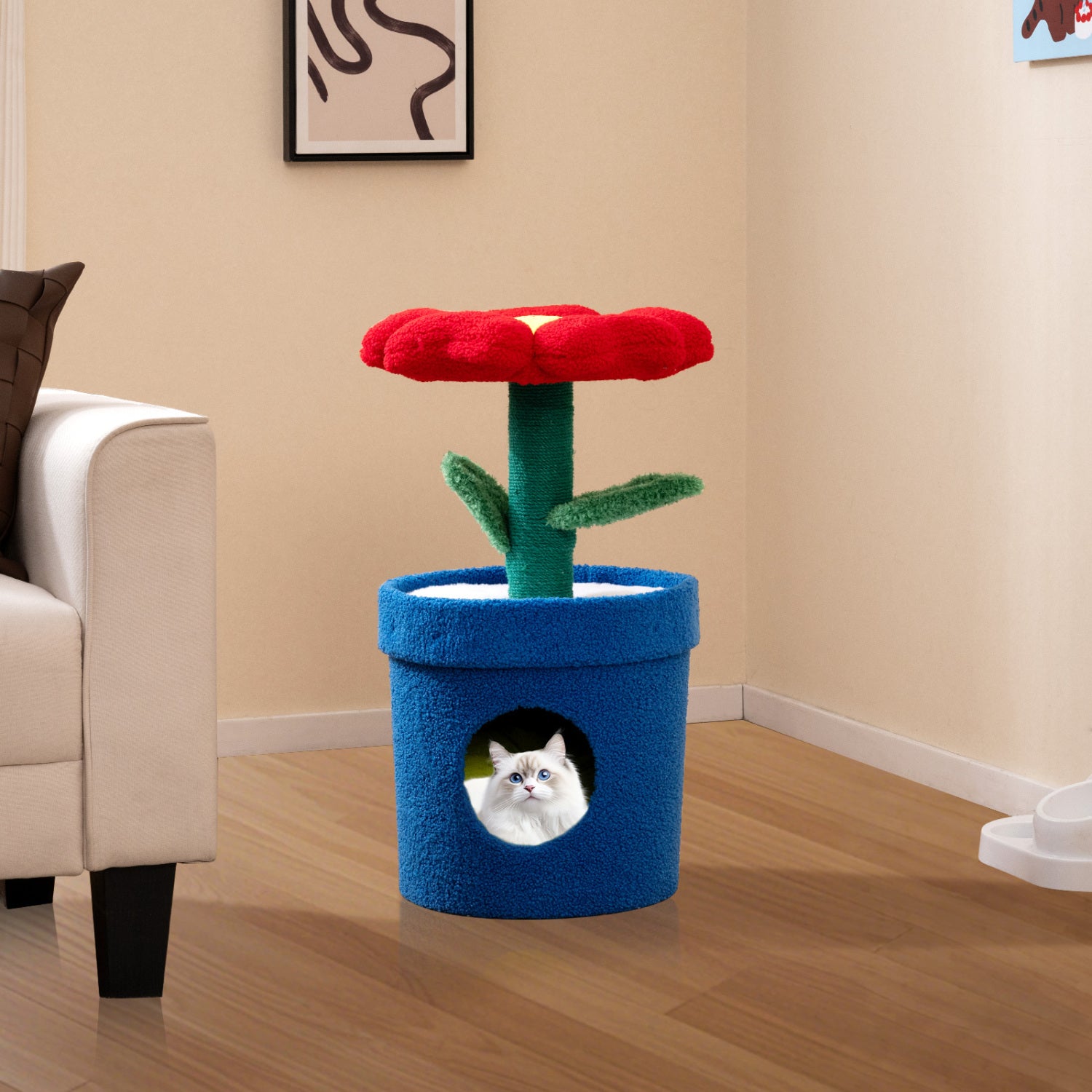 Cute Cat Tree With Flower Perch For Indoor Cats, Red Cat Trees Condos & Scratchers at Gallery Canada