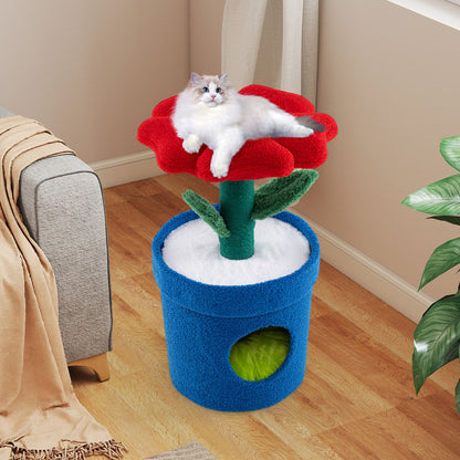 Cute Cat Tree With Flower Perch For Indoor Cats, Red Cat Trees Condos & Scratchers at Gallery Canada