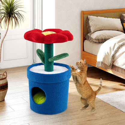 Cute Cat Tree With Flower Perch For Indoor Cats, Red Cat Trees Condos & Scratchers at Gallery Canada